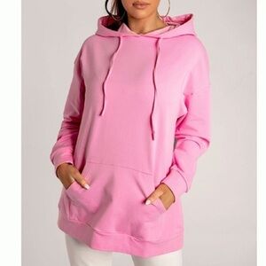 Meshki Pink Hoodie pullover sweater oversized relaxed lounge xs I am gia street